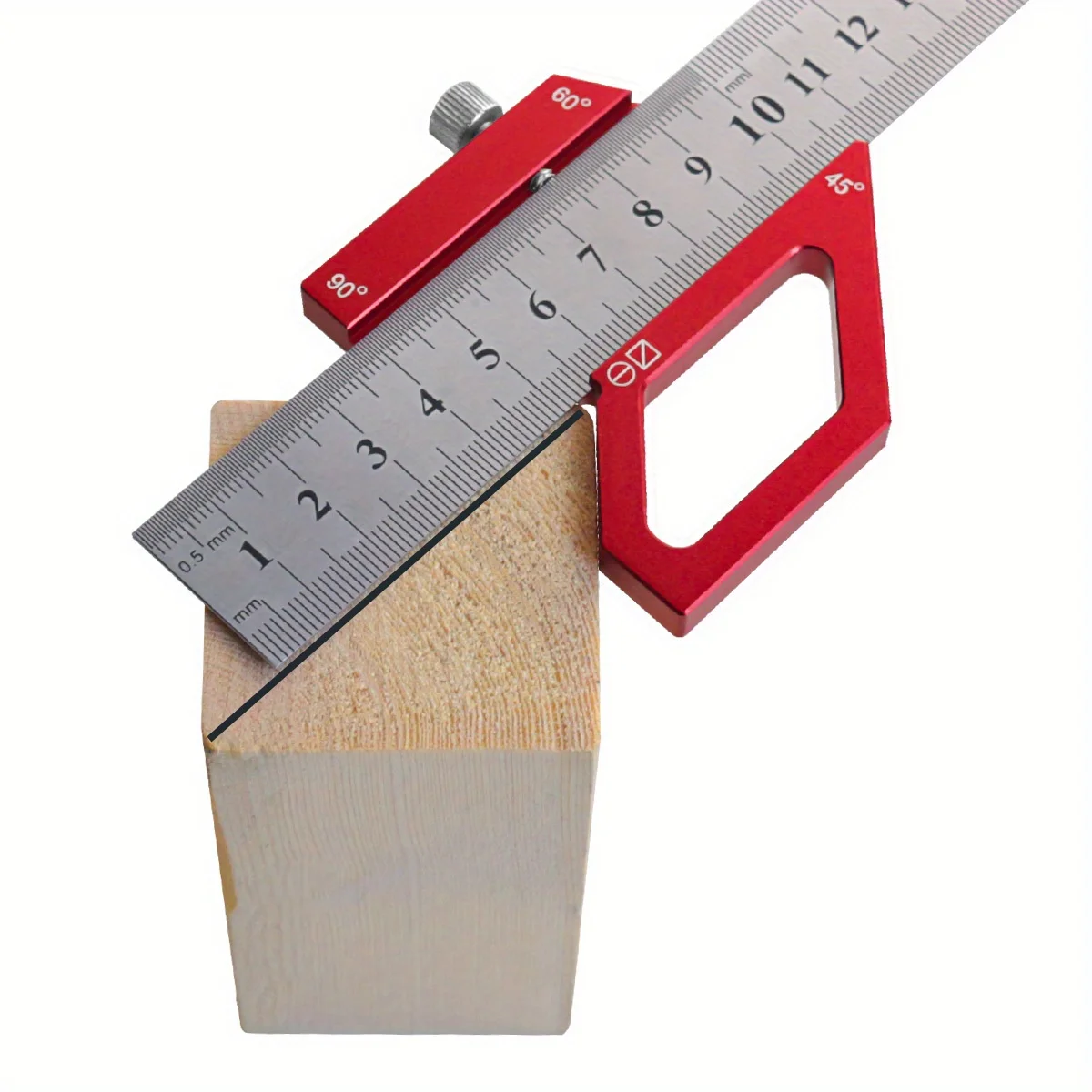 Woodworking Steel Ruler Positioning Block Center Finder 45/60/90 Degree Angle Scriber Line Marking Gauge Ruler Locator woodworking gauge
