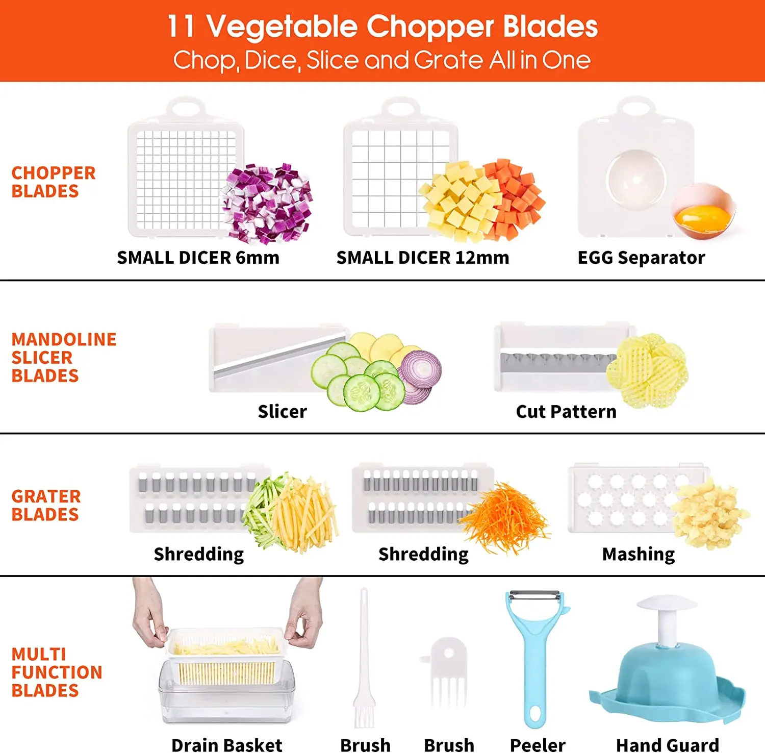 Vegetable Chopper Pro 14 In 1 Multifunctional Food Chopper Kitchen Vegetable  Slicer Dicer Cutter Veggie Chopper With 8 Blades - Fruit & Vegetable Tools  - AliExpress