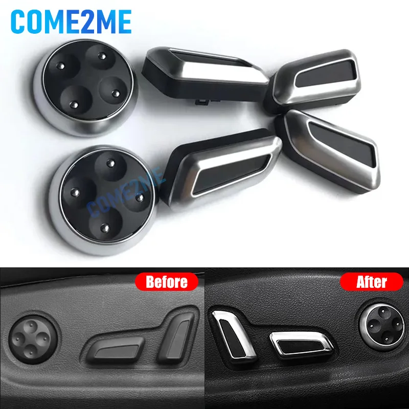 beler 6Pcs Plastic Car Seat Adjustment Switch Control Button Cover Trim Fit For Audi A4 Q5 A5 A7 Q3 Q7 2013