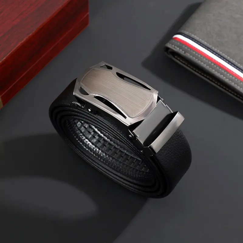 Leather Belt Pu Leather Belt Mens Belt Waist Belt 1pcs Business Sports Car Style Faux Leather With Lychee Pattern Trouser Belt