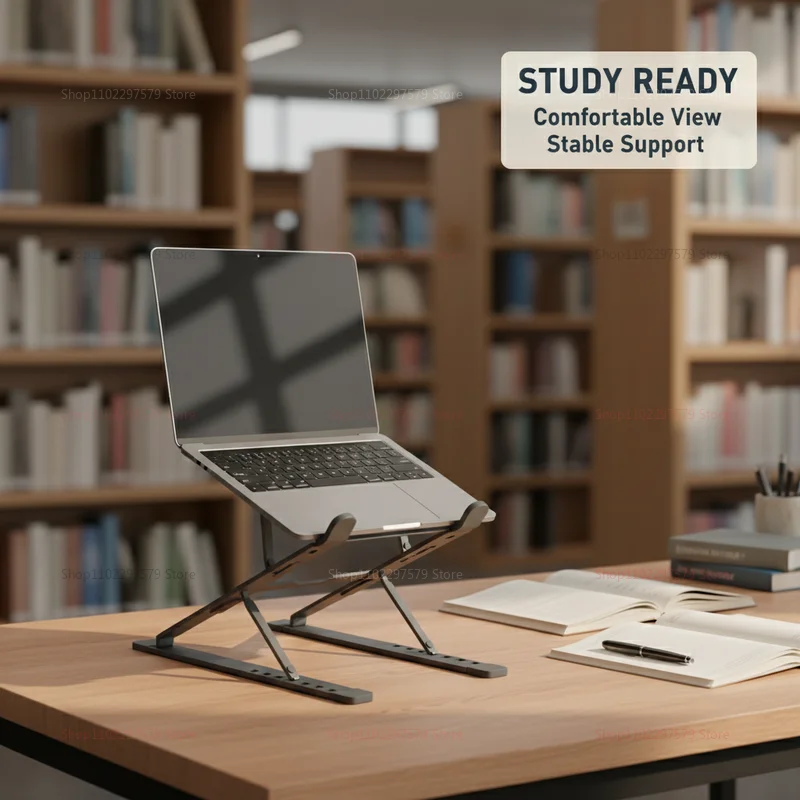 노트북 스탠드 알루미늄 합금 조절 가능 접이식 중공형 공기 냉각 미끄럼 방지 다목적 스탠드 휴대용 야외 사용