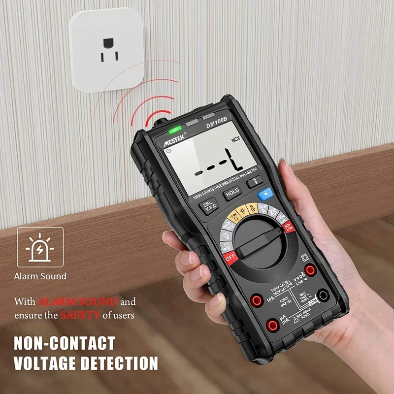 MESTEK DM100B High Accuracy 10000 Counts 1000V AC/ DC Voltage Digital Multimeter Temperature NCV True RMS Smart Multimetro
