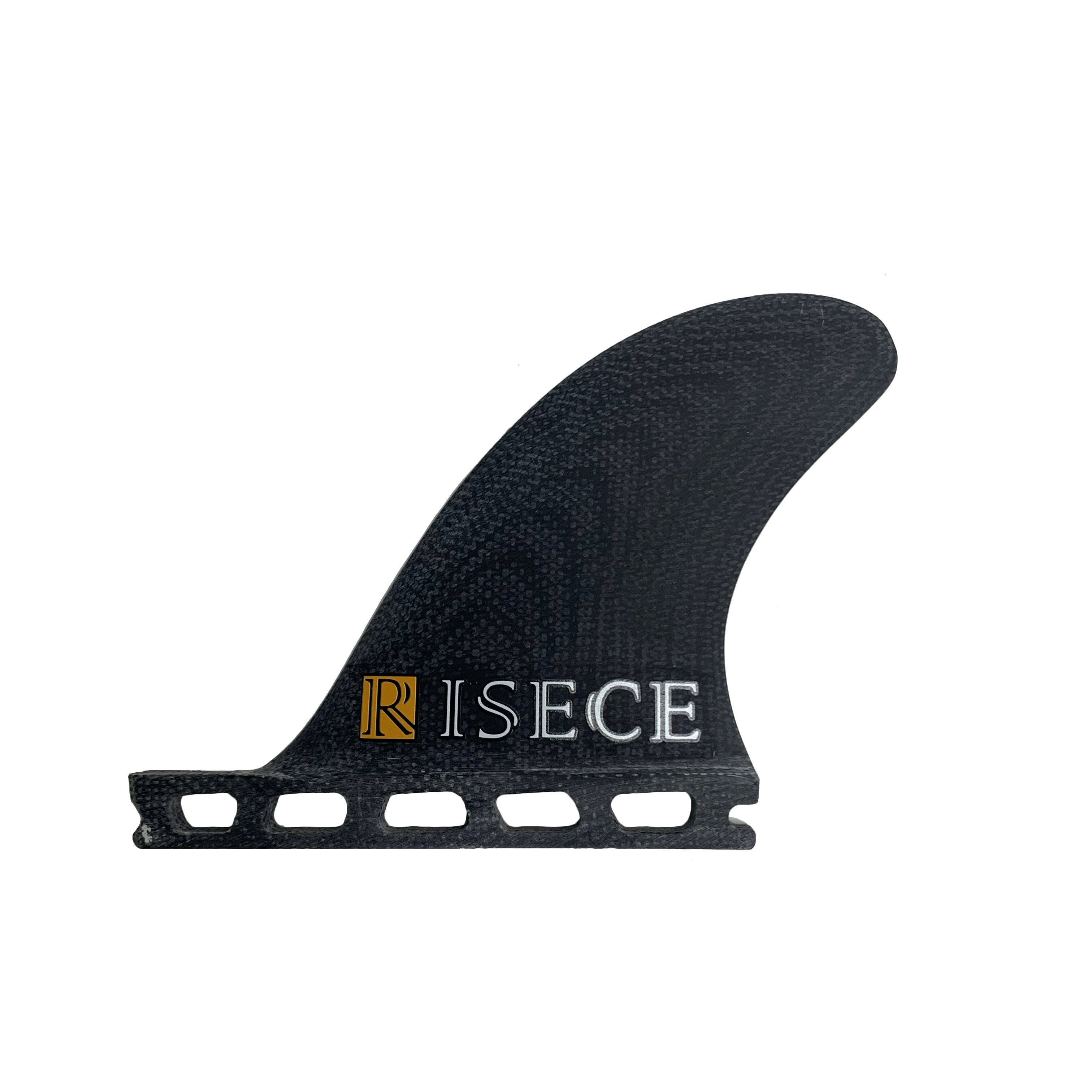 RISECE FCS 2 MR Twin + Stabiliser Fins Black Fiberglass Surf Fin Performance Glass Surf Tri Set 2+1 Fins