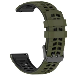 Premium 22mm Soft Silicone Sport Watch Strap - Versatile and Durable Wristband Replacement - 22mm Universal (Army Green Black)