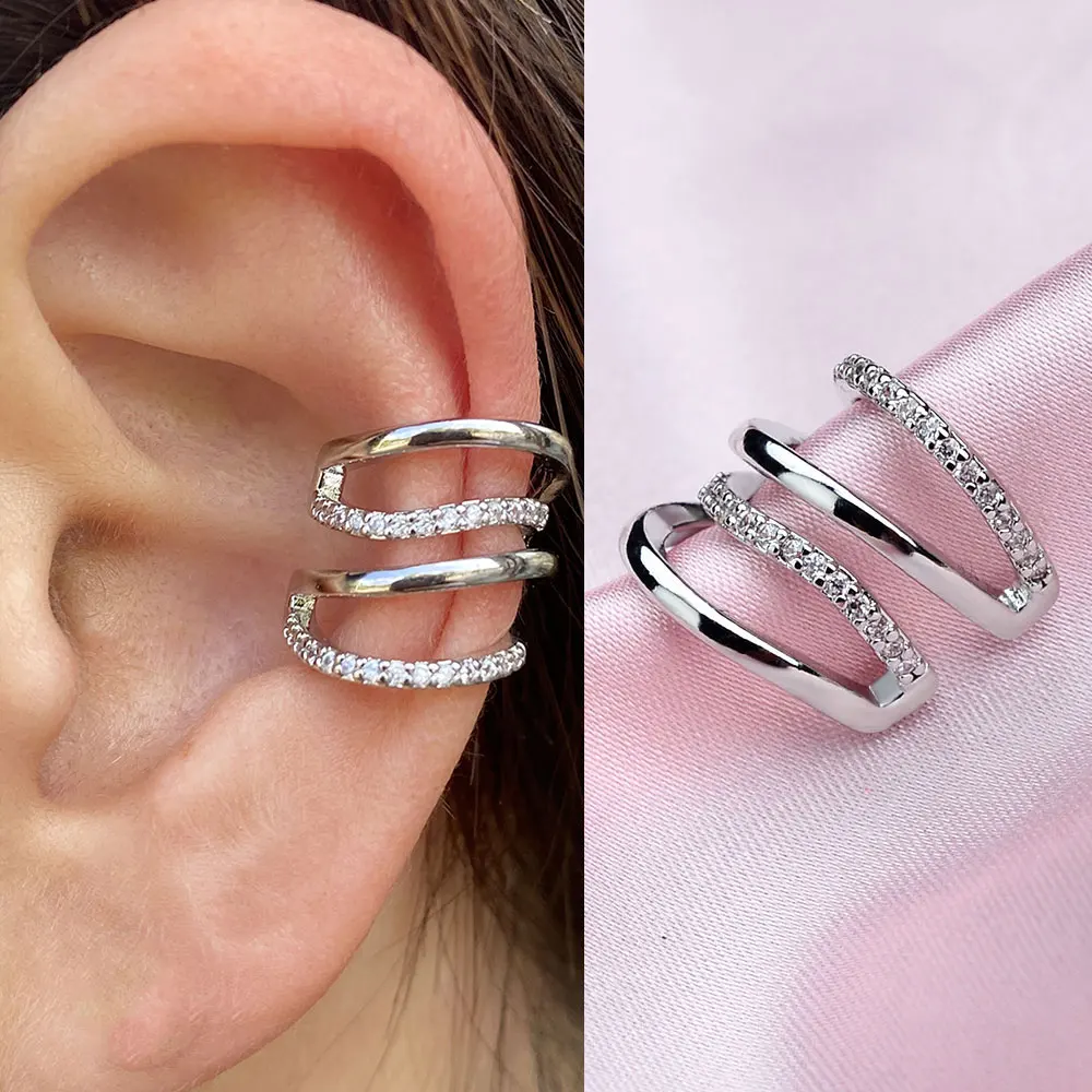 1Pc Neue Kristall CZ Clip Auf Ohrring Blatt Ohr Manschette Ohne Piercing Helix Knorpel Ohr Clip Ohr Wrap Für frauen Teen Party Schmuck – Detail 39