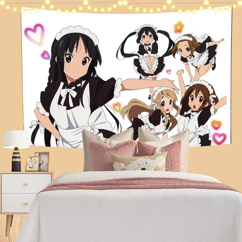 Anime Wall Hanging Tapestry Japan Kawaii K-ON! Room Decor Aesthetic Decorative Cartoon Photo Background Cloth Table