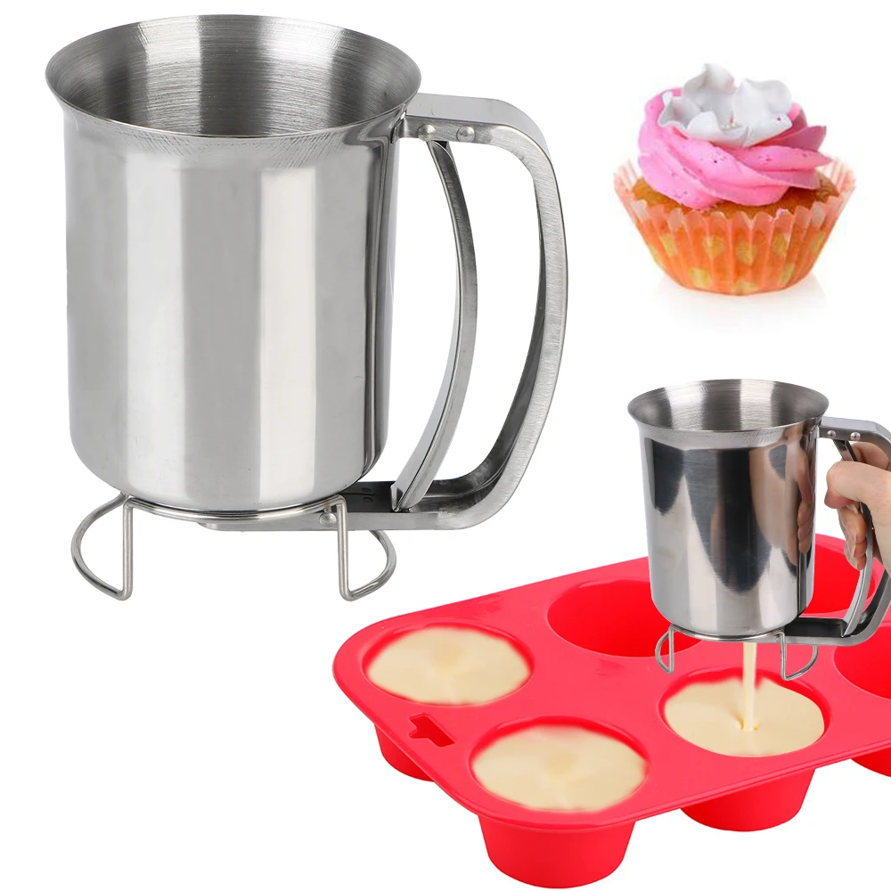 Cupcake Dispenser 900ml Batter Flour Dough Dispenser for Biscuit Muffins Cupcake  Scoop Cream Hopper Paste Dispenser for Pancake - AliExpress