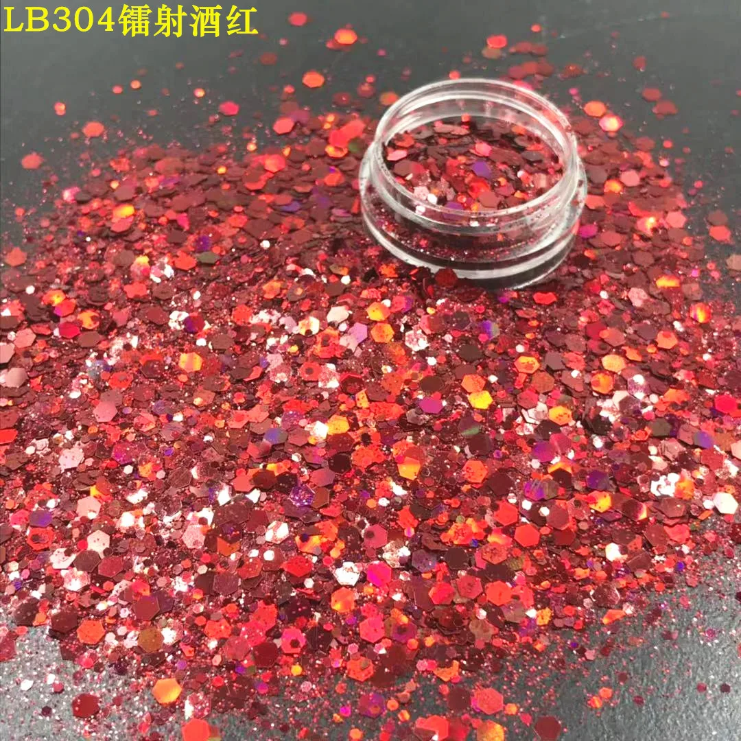 24 Farben Holographischer Chunky Glitter, 24 Farben Laser-Nagelglitter-Flocken, Chunky Holographischer Laser-Nagelglitter – Detail 11
