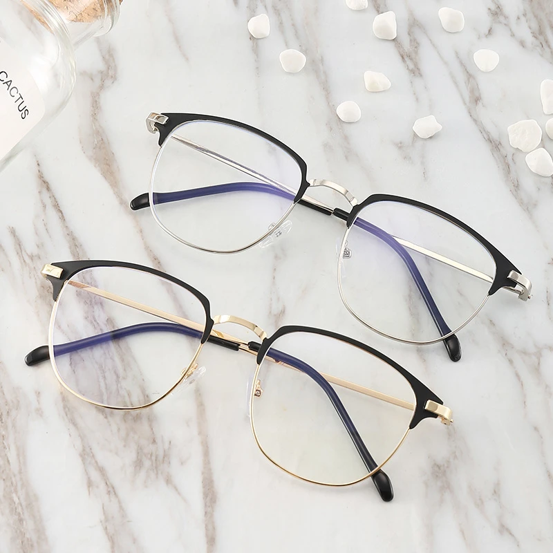 Metal Polygon Frame Resin Minus Lens Prescription Glasses With Cylinder Literary Women Men Nearsighted Glasses 0 -0.5 -1.0 To -4 5