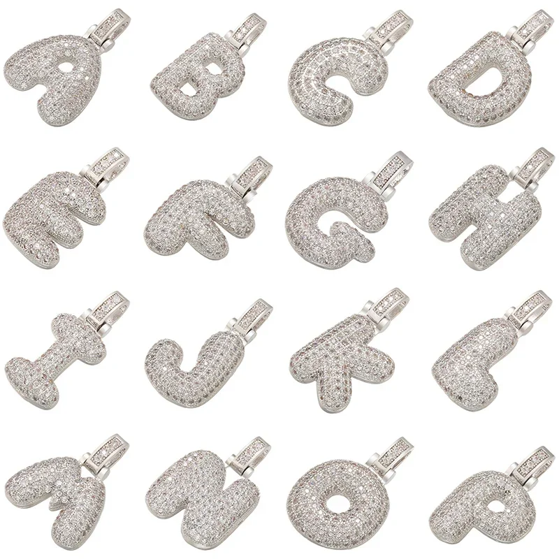 ZHUKOU 20 x 29 mm zarter 26 silberfarbener Buchstabenanhänger für Frauen, handgefertigt, DIY-Halskette, Ohrringe, Schmuckzubehör, Modus: VD614