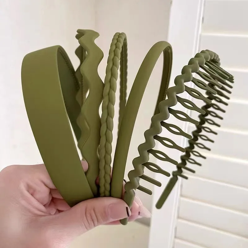 5PCS Frauen Matte Haarband Mädchen Stirnband Kinder Haarband Candy Solide Kunststoff Bold Haarbänder Geschenke Kinder Mädchen Haar Zubehör – Detail 7