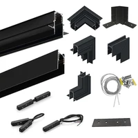 2m Magnetic Rail Linear Magnetic Track Lighting Accessories 2 Meters Ceiling Magnet Track Kits 48V Power Supply Corner Connector 1