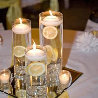 Large capacity Cylinder Wedding Glass Cup Candlestick Straight Tube Glass Vase Dining Table Candle Decoration Art Storage Jar 5