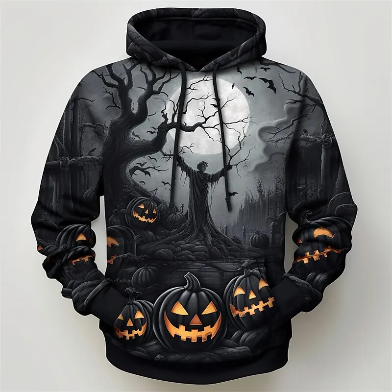 

Helloween Graphic Men's Hoodies for Men Clothing Autumn 3D Full Printed Long-sleeve Tops Casual Streetwear Hooded Hoodie
