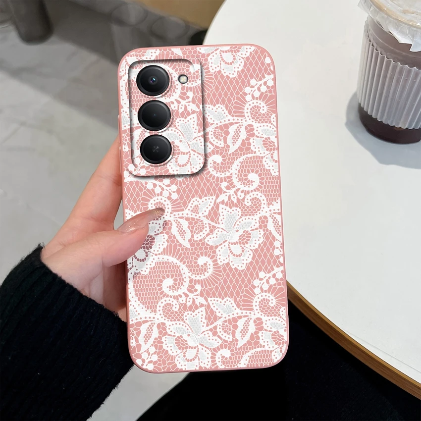 Delicate Lace Pattern Phone Case with Camera Protection & Shock Absorption