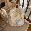 MBTI Cute Womens Backpack Elegant Lace Floral Patchwork Fashion Pleated Aesthetic Backpacks Bow Female Sweet Kawaii Female Bag 1