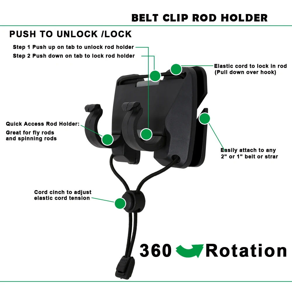 Fly Fishing Rod Holder 3rd Hand Belt Clip For Spinning Rods Fishing Accessories fishing rod bracket fishing rod support fishing rod rest fishing rod holder