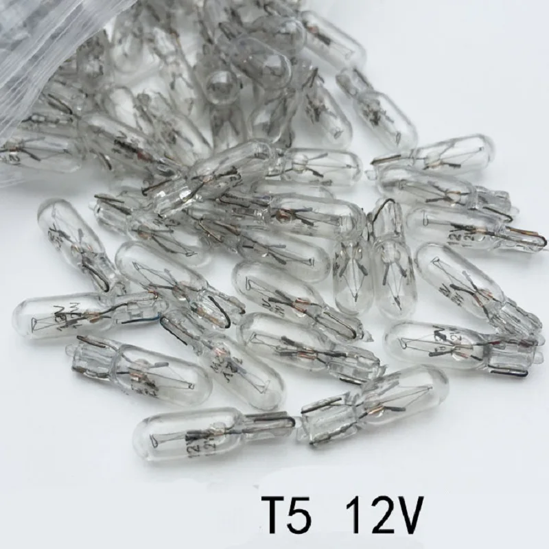 White 10pcs W2W T5 12v 1.2w Car Halogen Lamp Instrument Lights Dashboard Bulb Auto Interior Light Car Styling