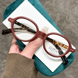 Trendy Ultralight Unisex Oval Reading Glasses (Wine red)
