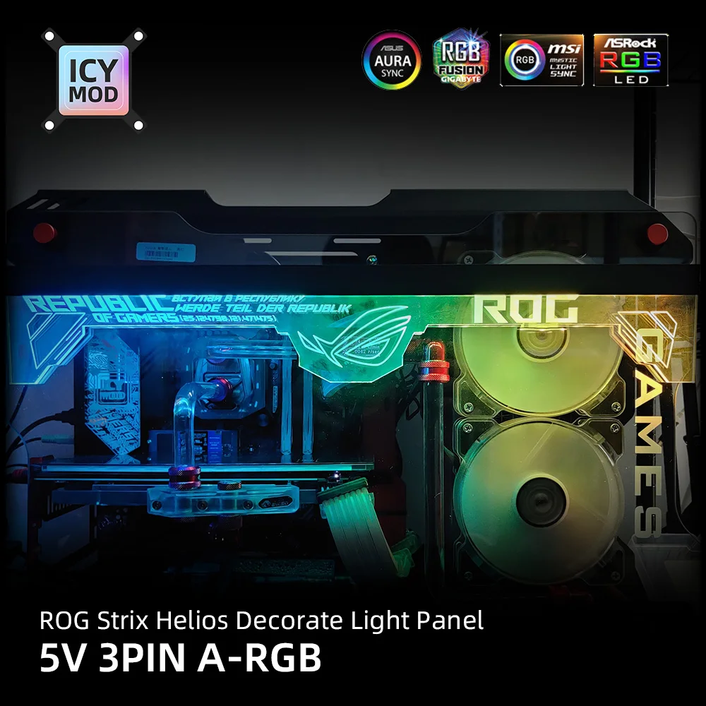 Transperant Top RGB Panel for ROG Strix Helios Chassis GX601 Case Acrylic Decoration ARGB Lighting ASUS Faith 5V/12V AURA pc case,pc chassis
