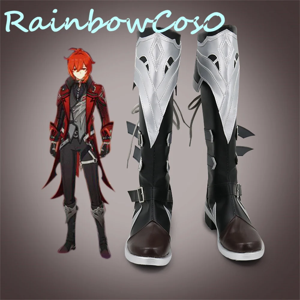 

Genshin Impact Diluc Ragnvindr Cosplay Shoes Boots Game Anime Halloween Christmas RainbowCos0 W2820