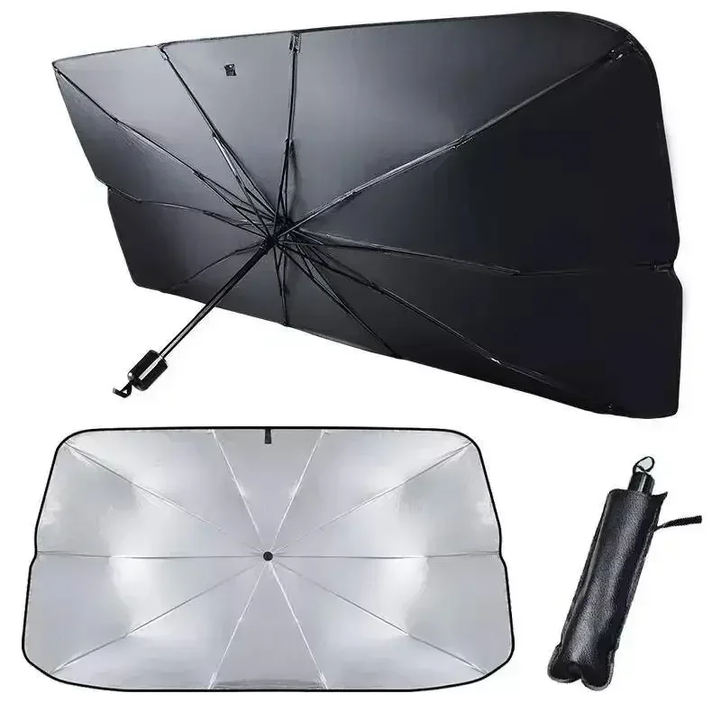 Windshield Sun Shade Umbrella - Reflective Heat Insulation Foldable Car Sunshade for Sedan, SUV, Truck, Van