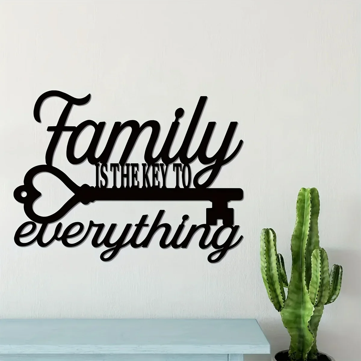 

Family Is The Key To Everything Metal Sign, Metal House Warming Gift, Metal Word Wall Art, Wall Decor Steel, Home Decor