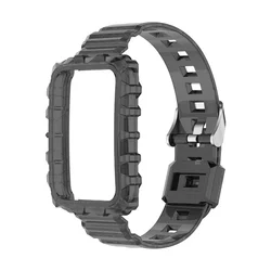 Soft Silicone Transparent TPU Sport Strap with Protective Case for Xiaomi  7 pro (2 transparent black)