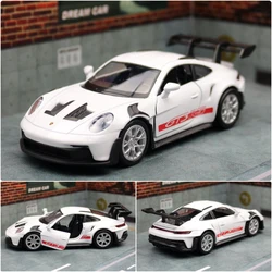 Porsche 911 GT3 RS Diecast Metal Racing Car Model - Sports Car Simulation Collectible (White)