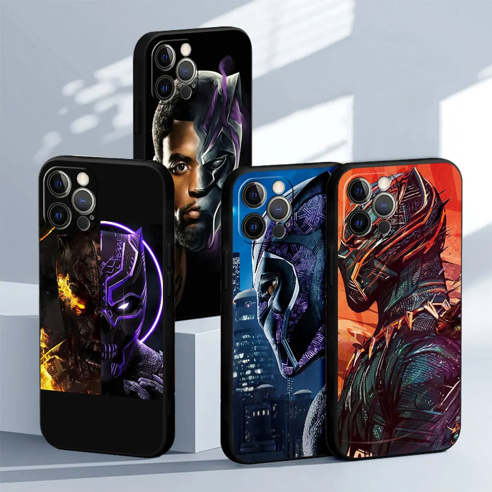 Marvel Black Panther Hero Custodia In Silicone Per Apple Iphone 13 12 11 Pro Max 7 8 12Mini Xs Xr X 5 5S Se 6 6S Plus Cover Per Telefono