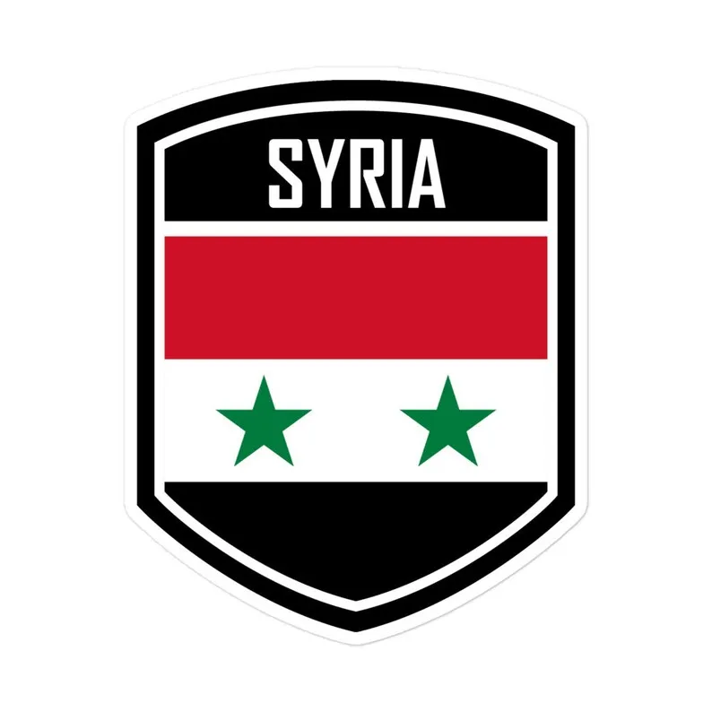 Autocollant Drapeau Syrie - Vinyle PVC 18x17 Cm Ou 30x29 Cm - Pour Voiture, Moto, Ordinateur, Pare-chocs