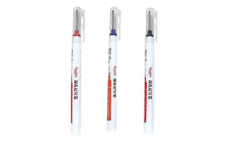 

Oil-Based Marker Pen Industrial Long Nib Marker Pen Fast Drying Carpentry Accessories For Electric Drilling Glass Installation