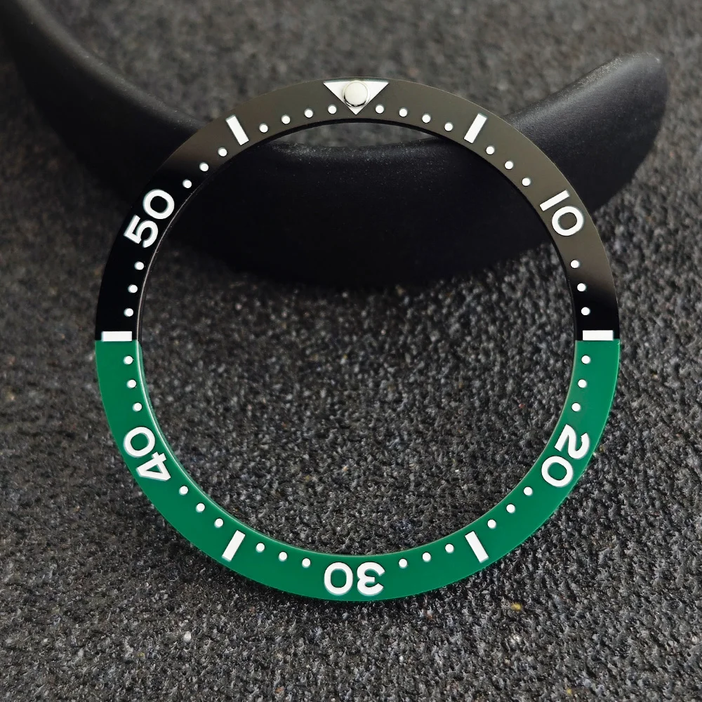 Blue-Green Luminous Ceramic Watch Bezel Insert - Flat Design