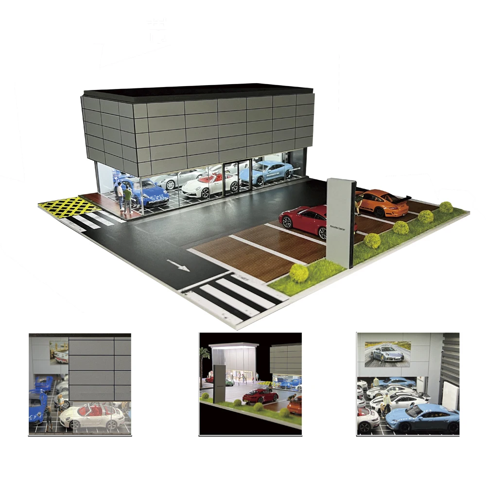 ☆ 1/64 Garage 1/64 Diorama Car Garage Repair Tool Model Workshop