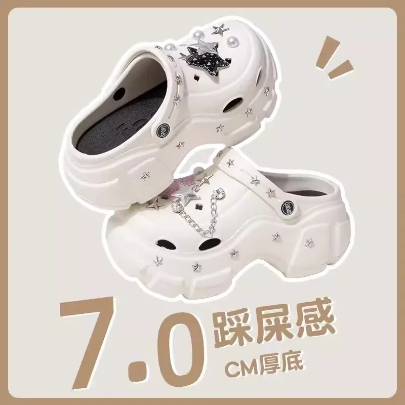 Fashion Charms Clog Slippers Women 2024 Summer New High Quality Sandals for Girls Outdoor Sandals Ladies Sexy Platform Slippers - Image 3