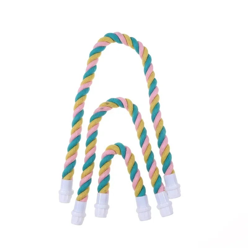 Pet Bird Bite Toys Parrot Color Cotton Rope Toys for Elastic Parrot Climbing Sturdy Bird Swing Harness Cage Pet Toy Swing Stand