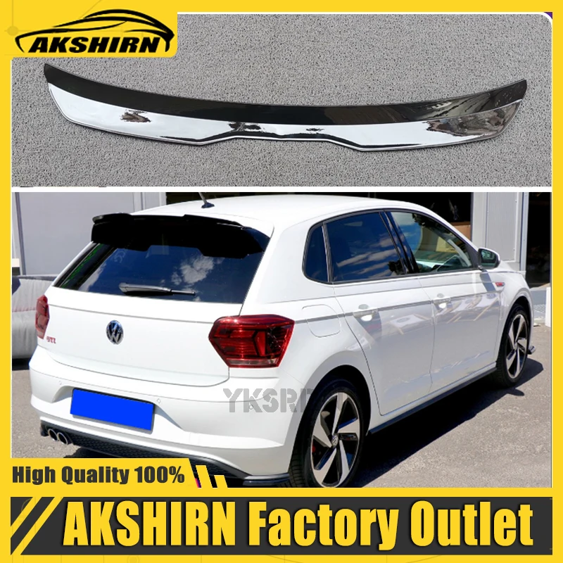 Estensione Spoiler Per Volkswagen Polo Aw Mk6 Spoiler Labbro Abs Plastica Nero Lucido Per Vw Polo Aw Gti R-Line 2018 - Up Tetto Ala