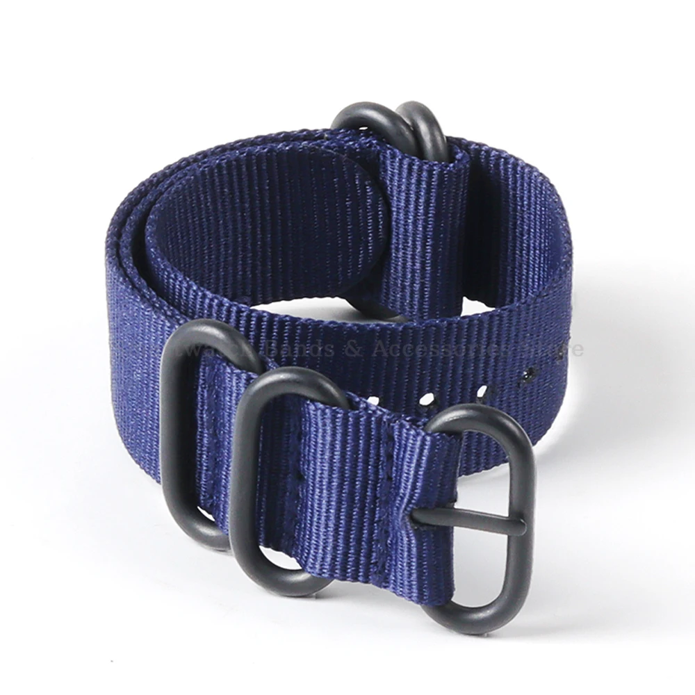Nylon Fabric Woven Watch Strap with Black Buckle