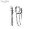 85663-d27357.jpg YUXINTOME 1 PC 925 en argent Sterling aiguille d'oreille coloré Zircon chaîne gland boucles d'oreilles pour les femmes deux trous boucle d'oreille bijoux A45