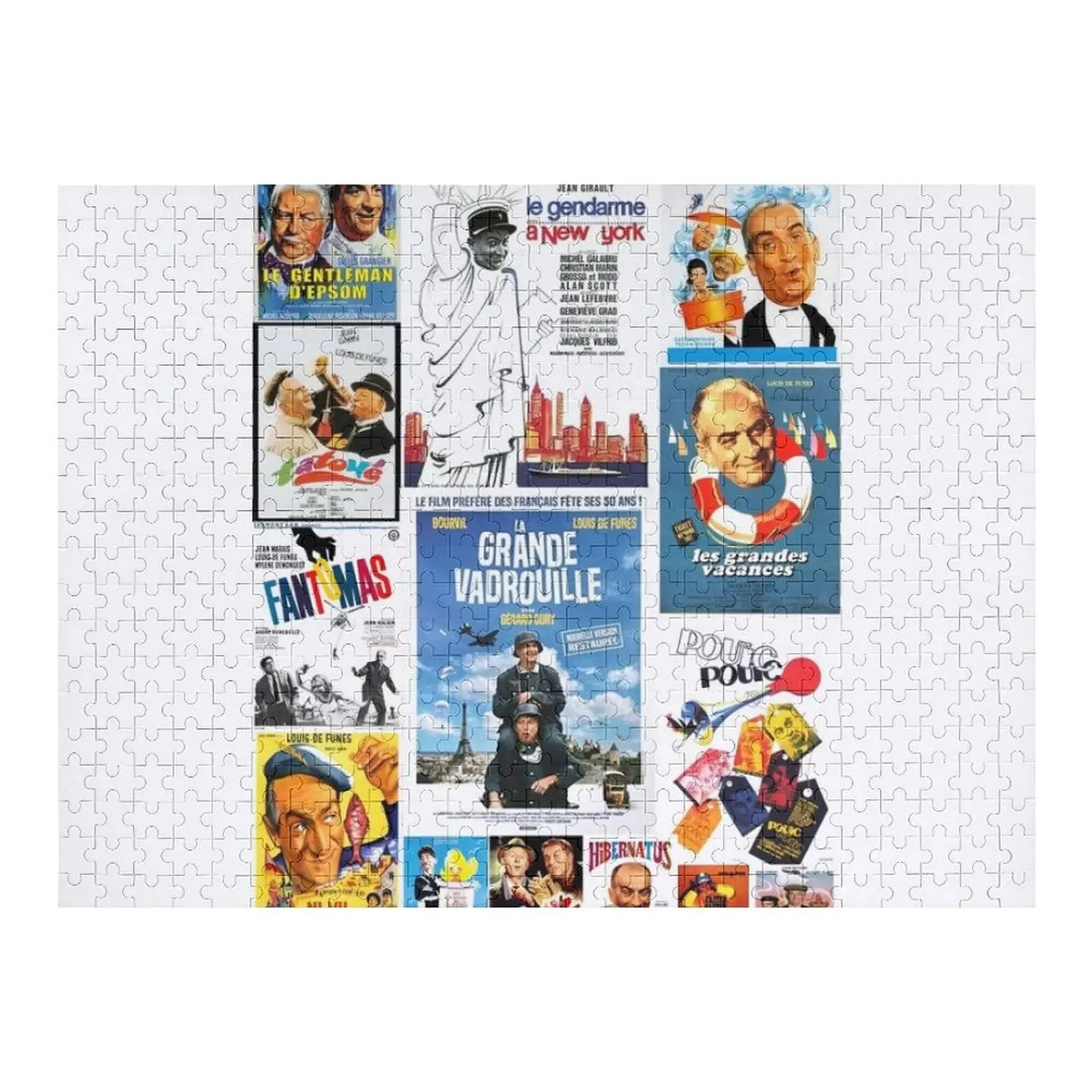 

Louis de Funes movie poster compilation Jigsaw Puzzle Wooden Boxes Wooden Name Personalised Puzzle