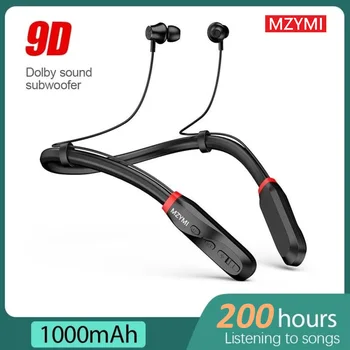 MZYMI Wireless Earphones 200 Hour Play Bluetooth Headphone Neckband 9D Stereo Sports Waterproof Earbuds For Android iOS 2