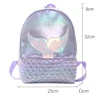 New Mermaid PU Backpack Custom Student School Bag Large Capacity Girl's  Backpack Personalized Name Birthday Gift Bags 5