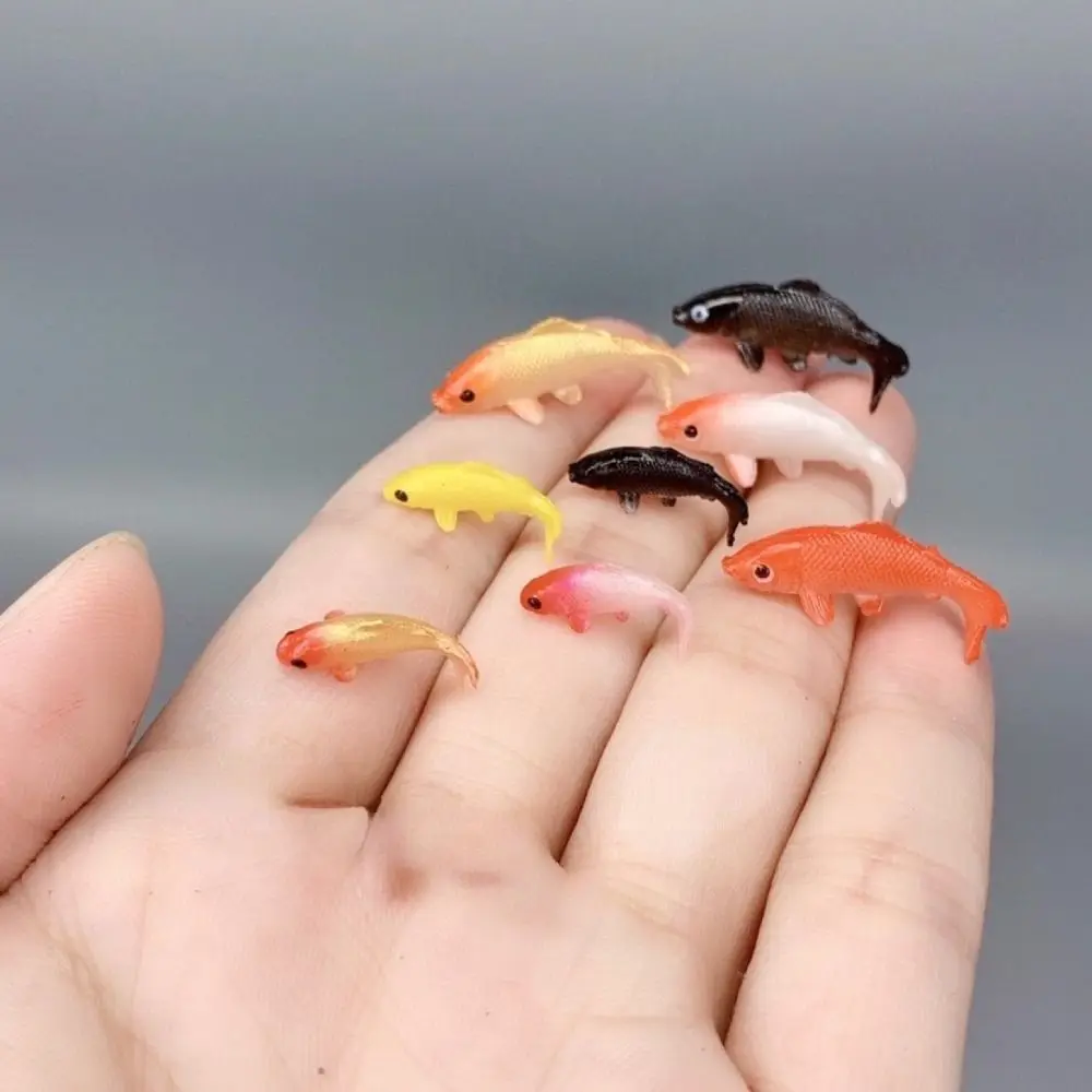 1pc Mini Goldfishes Models Exquisite Simulation Handmade Fish Tank Ornament 1:12 Soft Fish Miniature Play Props
