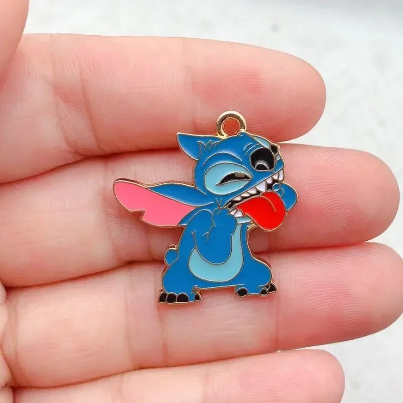 Breloque Stitch en Émail Coloré pour Bijoux, Pendentif Dessin