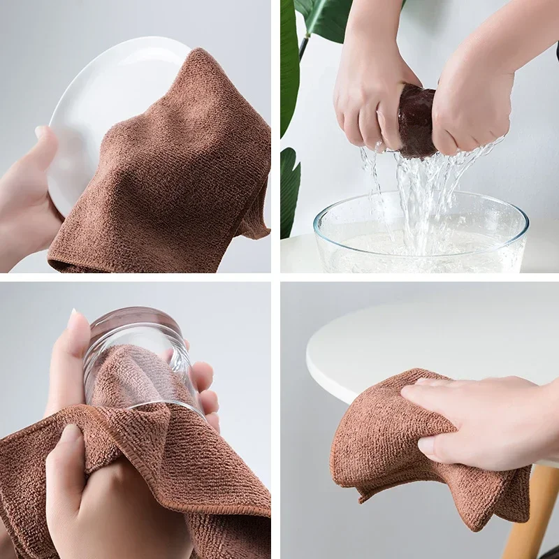 5/10Pcs Kitchen Towel Ultra-fine Fiber Cleaning Cloth Absorbent Soft and Stain-removing Cloth Car Cleaning Cloth Kitchen Rags