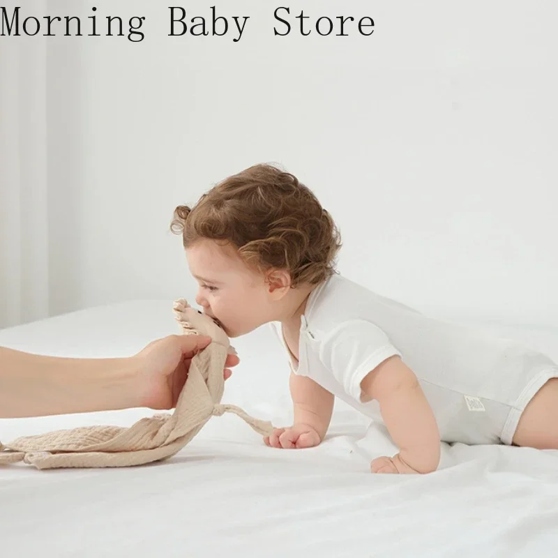Cartoon Lion Baby Comforter Soft Muslin Cotton Soother Towel Bib for Baby Infant Sleeping Dolls Soothe Appease Towel Blanket