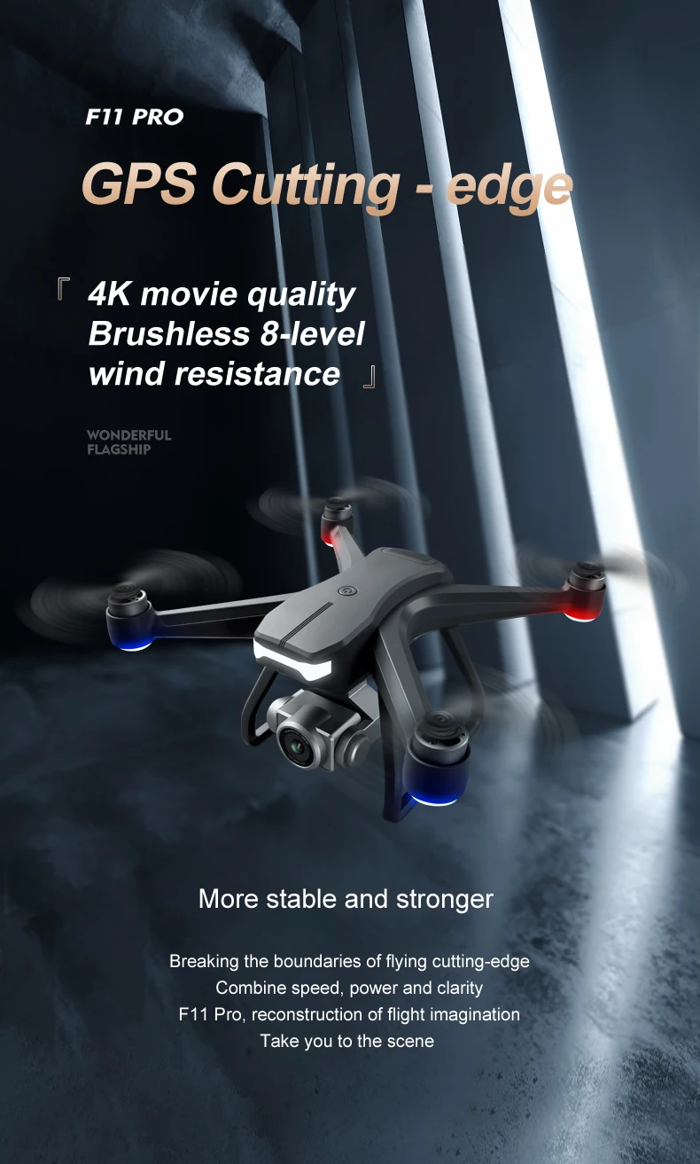 Dual Camera Electrically-adjusted 4K Aerial Photography Brushless Motor GPS Long Endurance RC Class 8 Wind-resistant Quadcopter RC Quadcopter classic