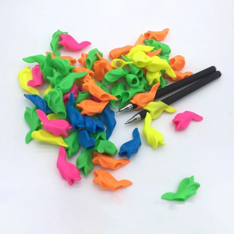 귀여운 실리콘 물고기 필통, 어린이 학생 글쓰기 버팀대, 펜 슬리브 문구, 20 개, 신제품