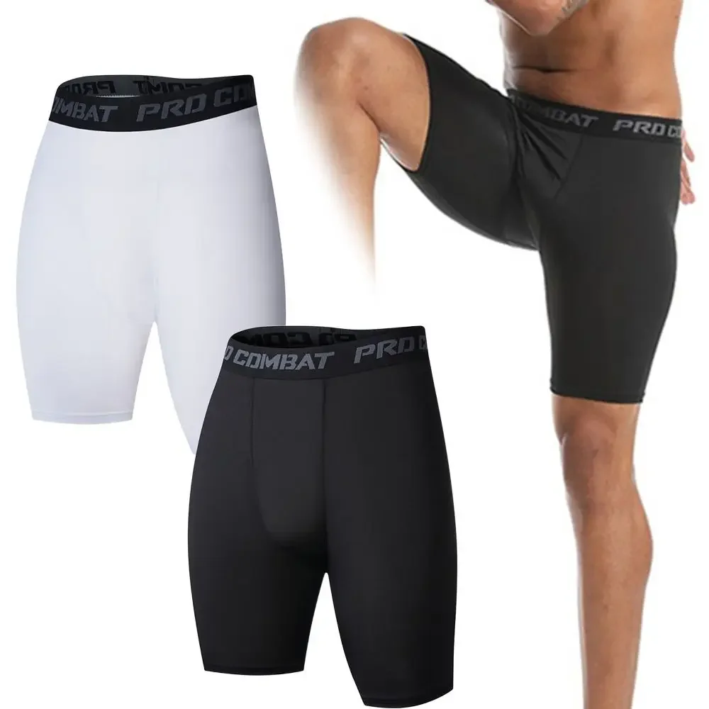 Men's Leggings Compression Pants Sports Leggings Basketball Quarter Shorts Quick Drying Running Training Stretch Fitness Pants