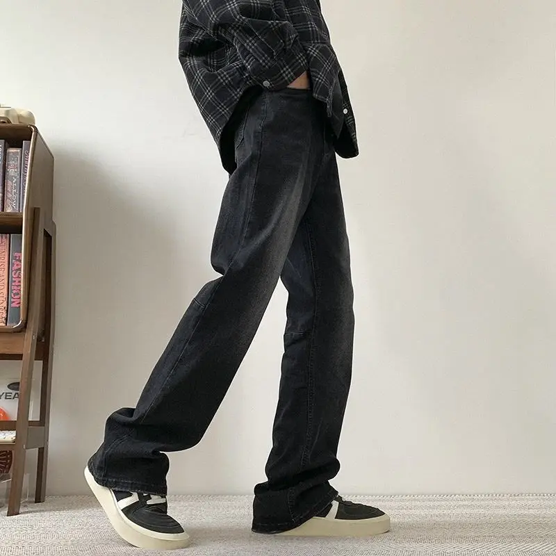 Fashion Jeans Men's Trendy Loose Comfort Straight Denim Trousers High Street Male Fashionable Cotton Wide-Leg Denim Pants